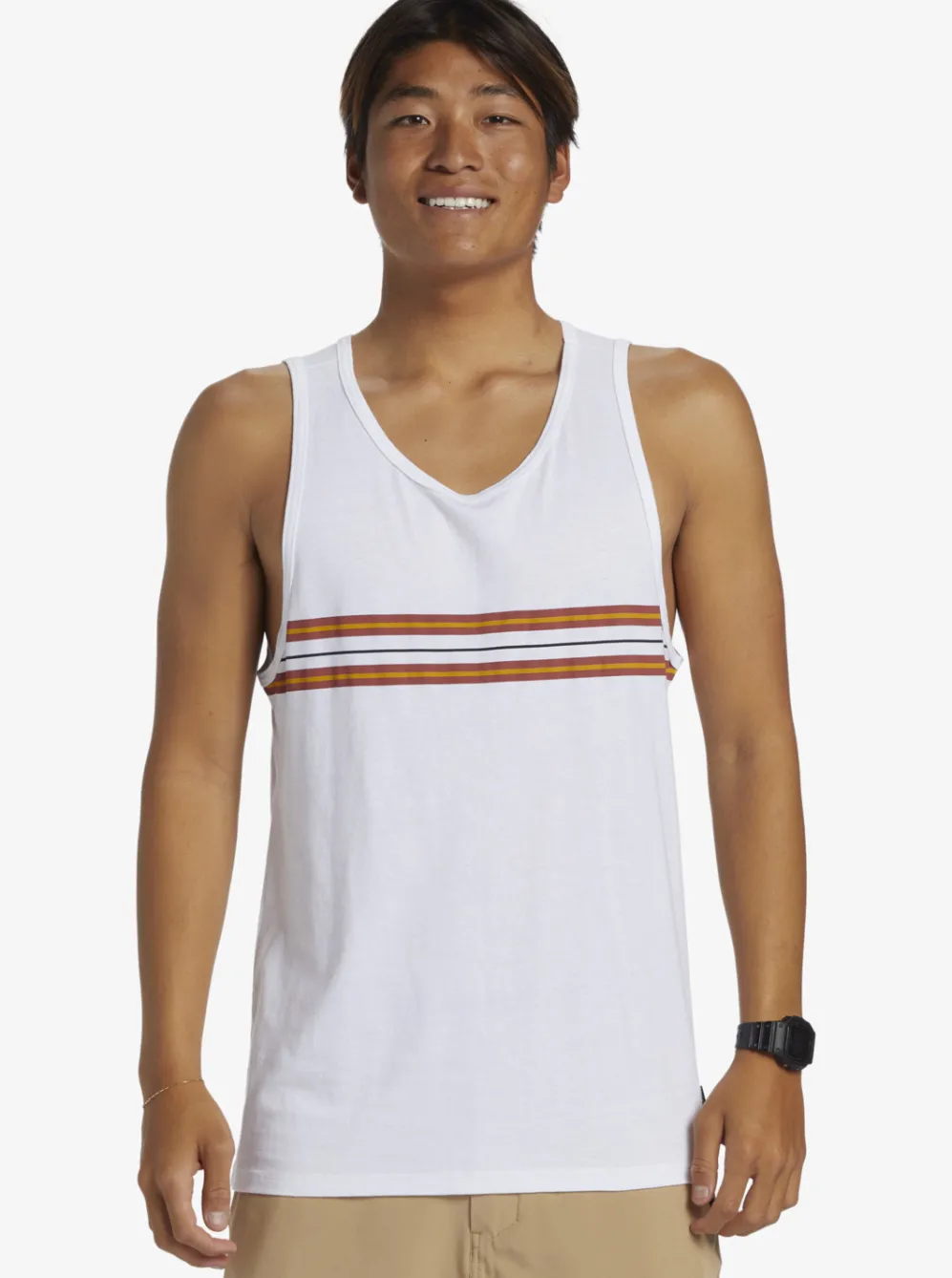 Quiksilver Tees|Everyday Stripe Tank Top White