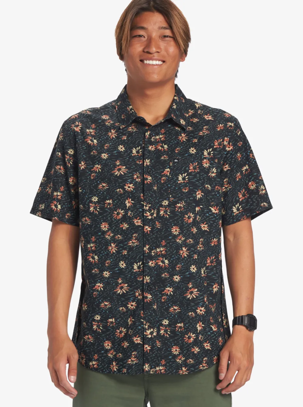 Quiksilver Shirts & Polos|Future Hippie Short Sleeve Woven Shirt Black Future Hippy