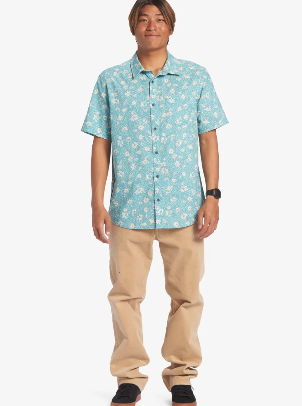 Quiksilver Shirts & Polos|Future Hippie Short Sleeve Woven Shirt Reef Waters Future Hippy