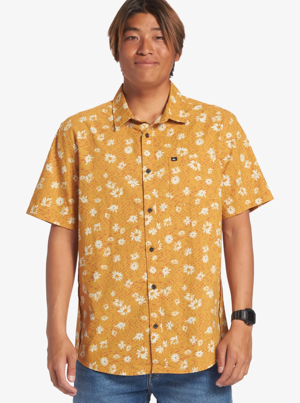 Quiksilver Shirts & Polos|Future Hippie Short Sleeve Woven Shirt Mustard Future Hippy