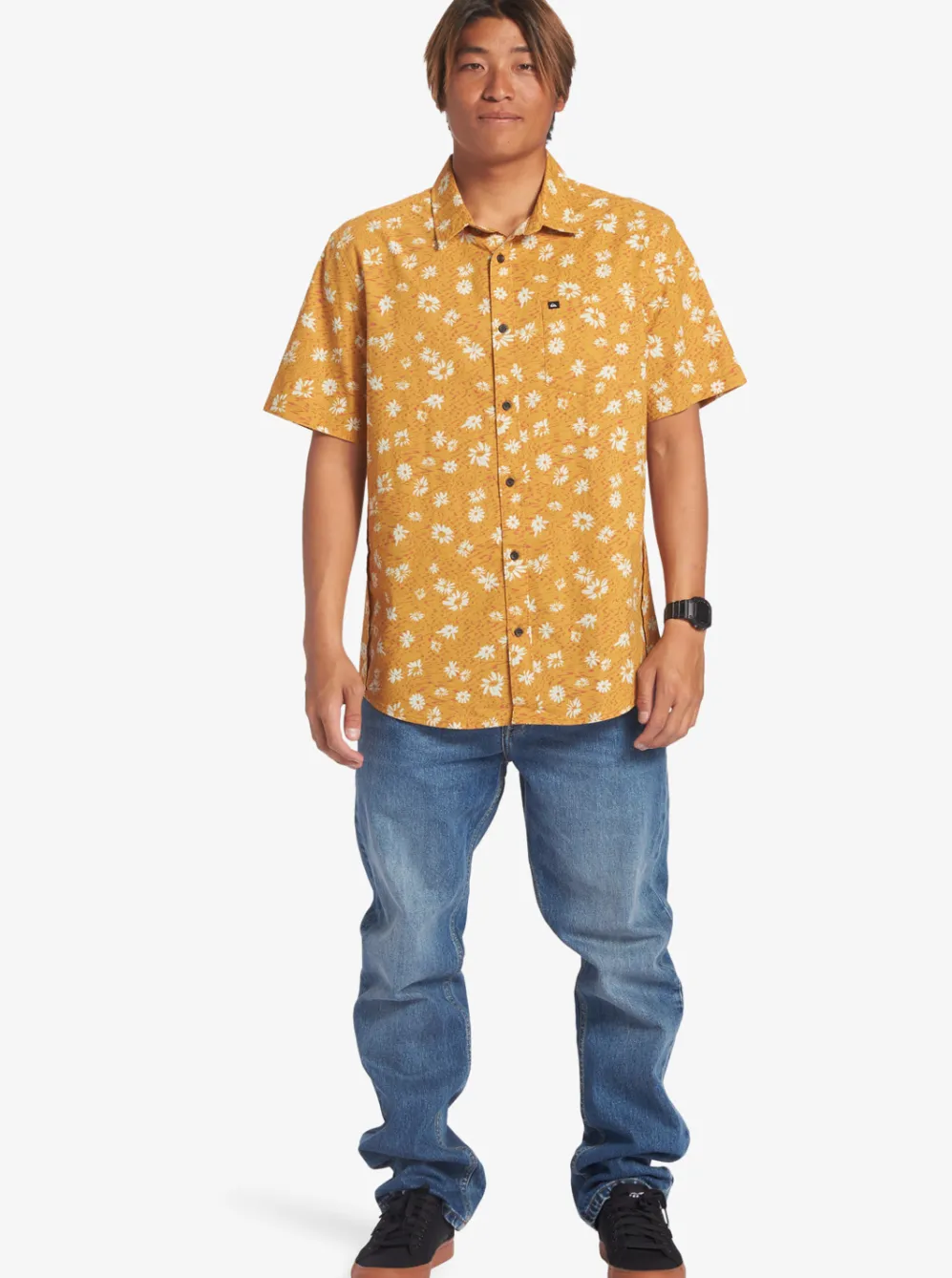 Quiksilver Shirts & Polos|Future Hippie Short Sleeve Woven Shirt Mustard Future Hippy