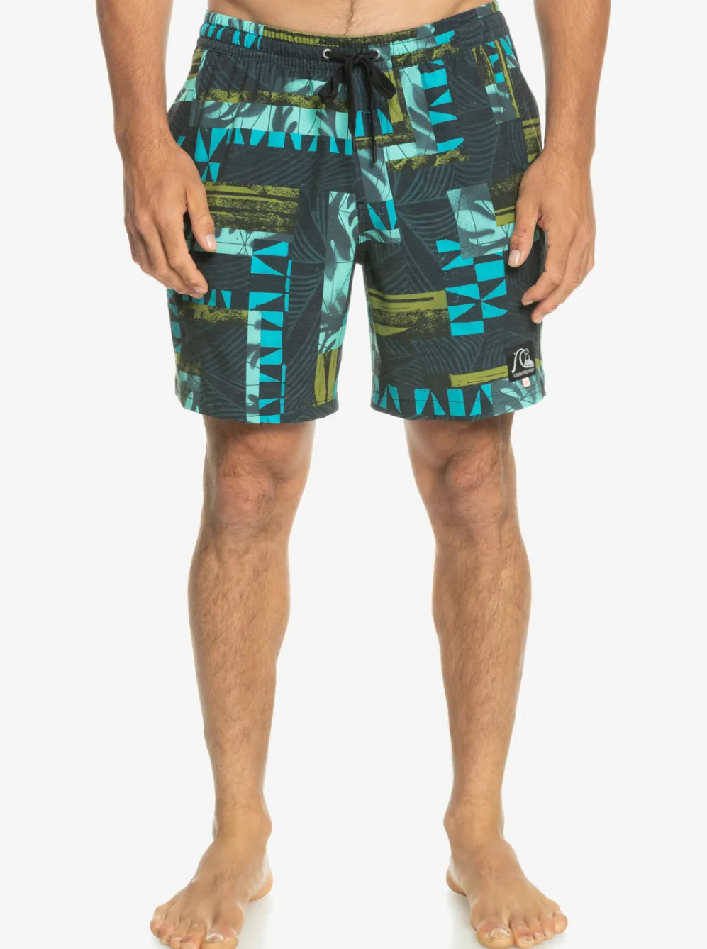Quiksilver Elastic Waist|Gregg Kaplan Og Arch Blank Canvas Vl 17" Volleys Black