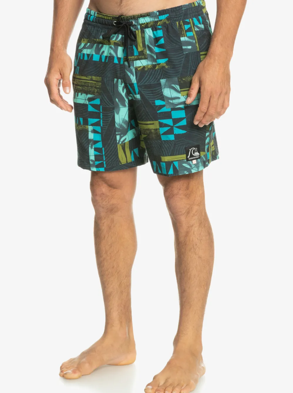 Quiksilver Elastic Waist|Gregg Kaplan Og Arch Blank Canvas Vl 17" Volleys Black