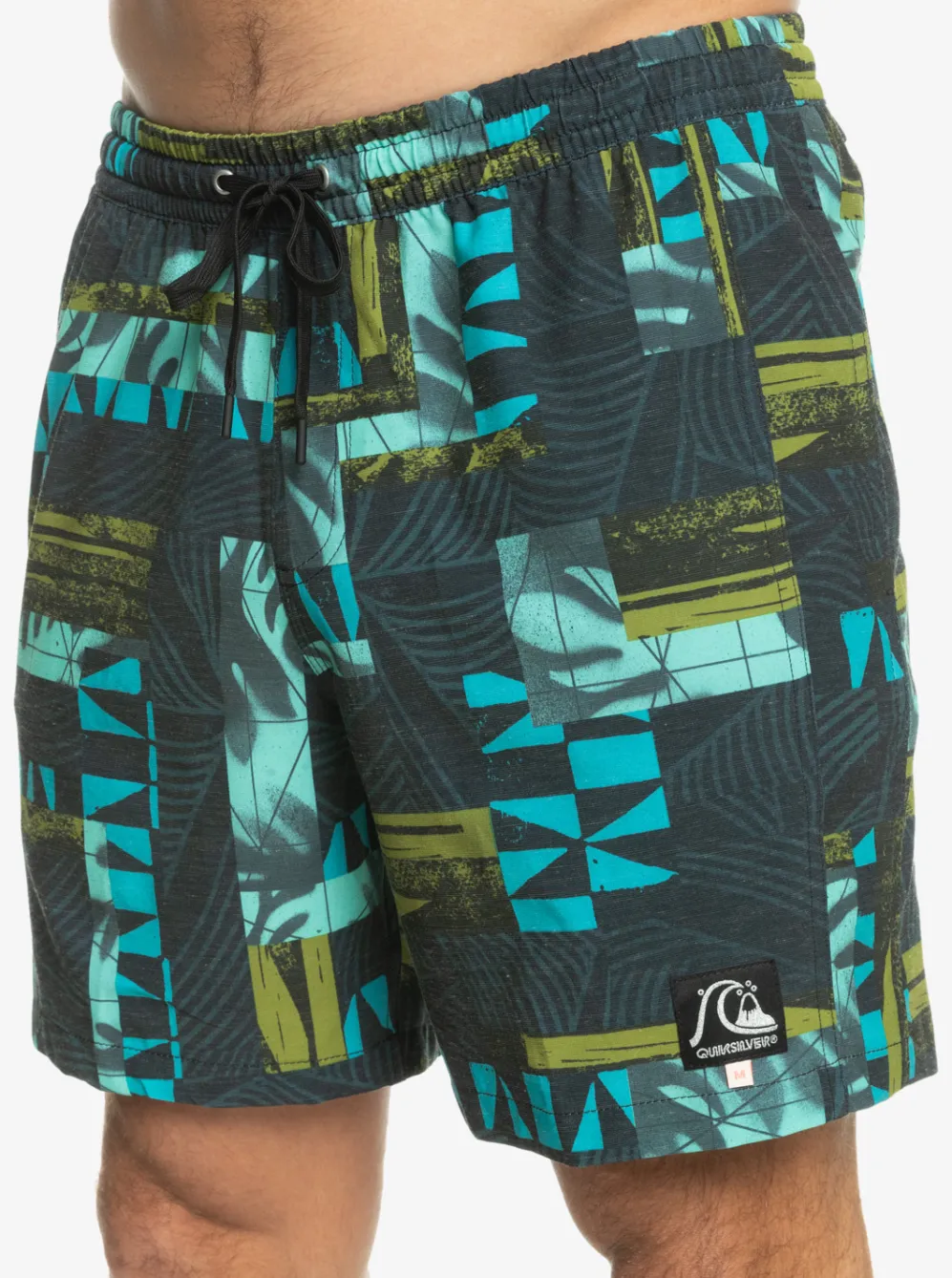 Quiksilver Elastic Waist|Gregg Kaplan Og Arch Blank Canvas Vl 17" Volleys Black