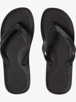 Quiksilver Sandals|Haleiwa Flip-Flops Solid Black