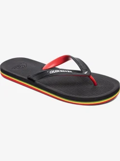 Quiksilver Sandals|Haleiwa Flip-Flops Black/Red/Green