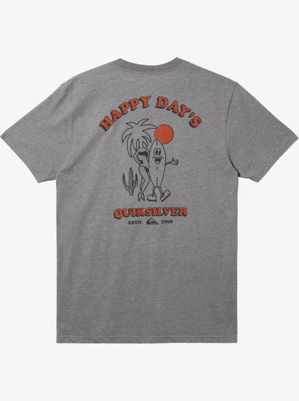 Quiksilver Tees|Happy Days Mod T-Shirt Medium Grey Heather