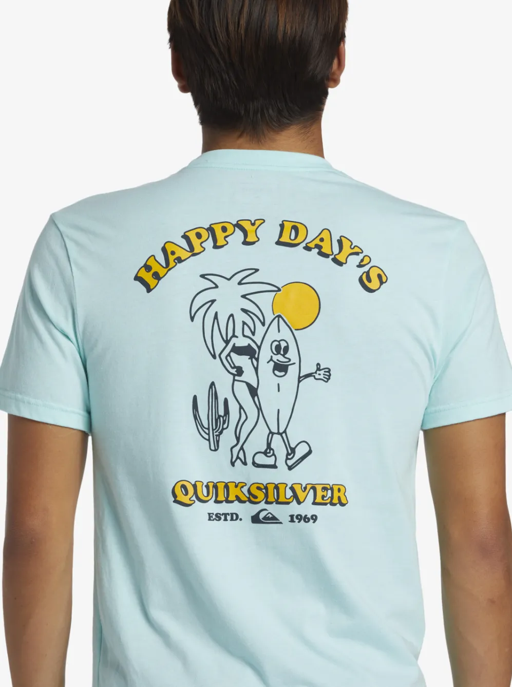 Quiksilver Tees|Happy Days Mod T-Shirt Beach Glass Heather