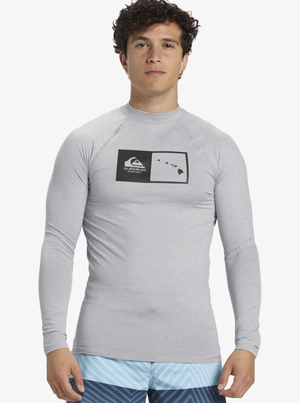 Quiksilver Rashguards|Hawaii Double Down Upf 50 Long Sleeve Surf Tee Sleet Heather