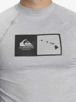 Quiksilver Rashguards|Hawaii Double Down Upf 50 Long Sleeve Surf Tee Sleet Heather