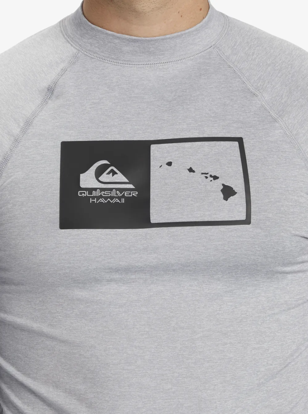 Quiksilver Rashguards|Hawaii Double Down Upf 50 Long Sleeve Surf Tee Sleet Heather