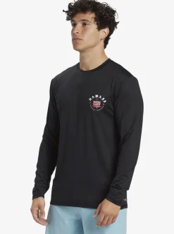 Quiksilver Rashguards|Hawaii Royalty Upf 50 Long Sleeve Surf Tee Black