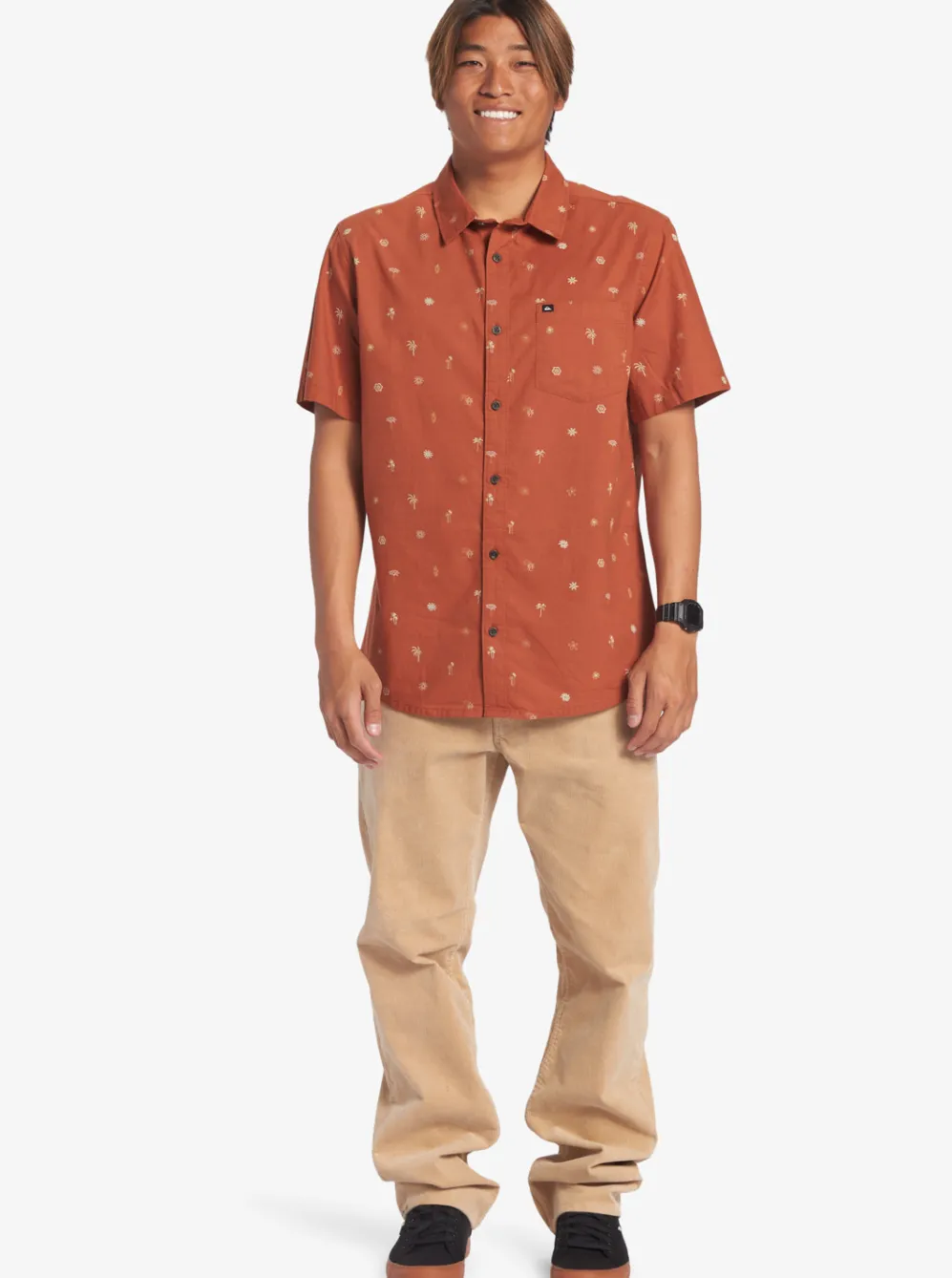 Quiksilver Shirts & Polos|Heat Wave Short Sleeve Woven Shirt Baked Clay Heat Waves