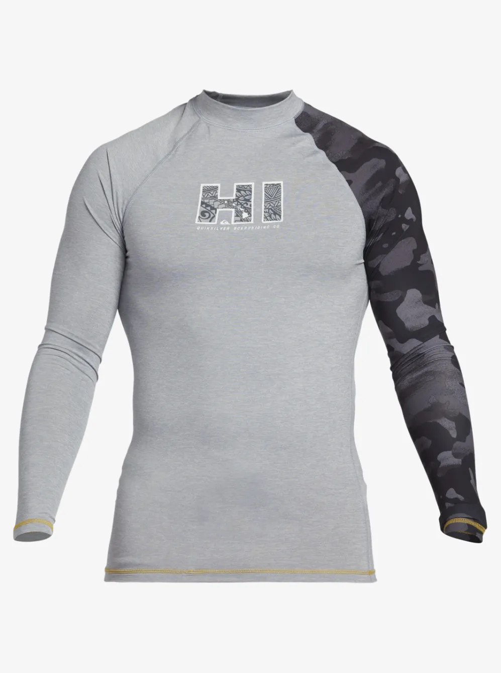 Quiksilver Rashguards|Hi Island Rush Long Sleeve Upf 50 Rashguard Sleet Heather