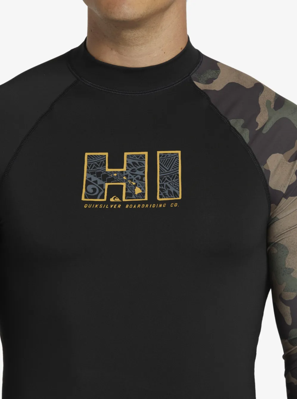 Quiksilver Rashguards|Hi Island Rush Long Sleeve Upf 50 Rashguard Black