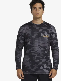 Quiksilver Rashguards|Hi Royalty Surf Long Sleeve Upf 50 Surf T-Shirt Hi Camo Black