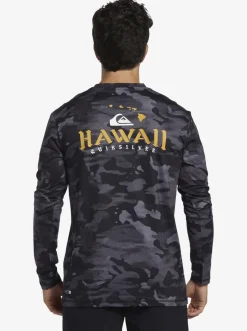 Quiksilver Rashguards|Hi Royalty Surf Long Sleeve Upf 50 Surf T-Shirt Hi Camo Black