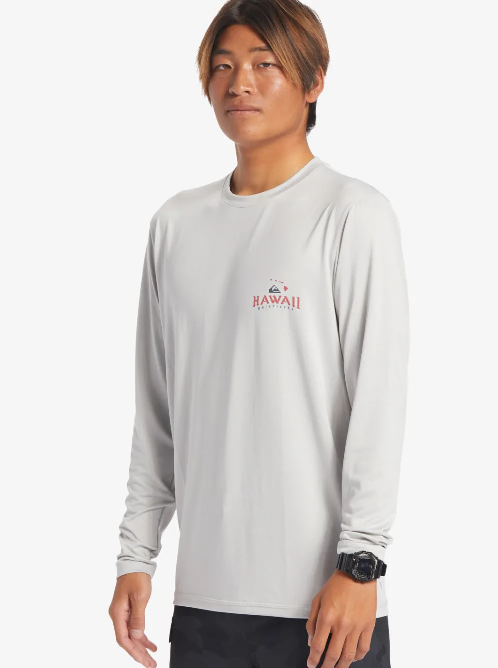Quiksilver Rashguards|Hi Royalty Surf Long Sleeve Upf 50 Surf T-Shirt Grey Violet