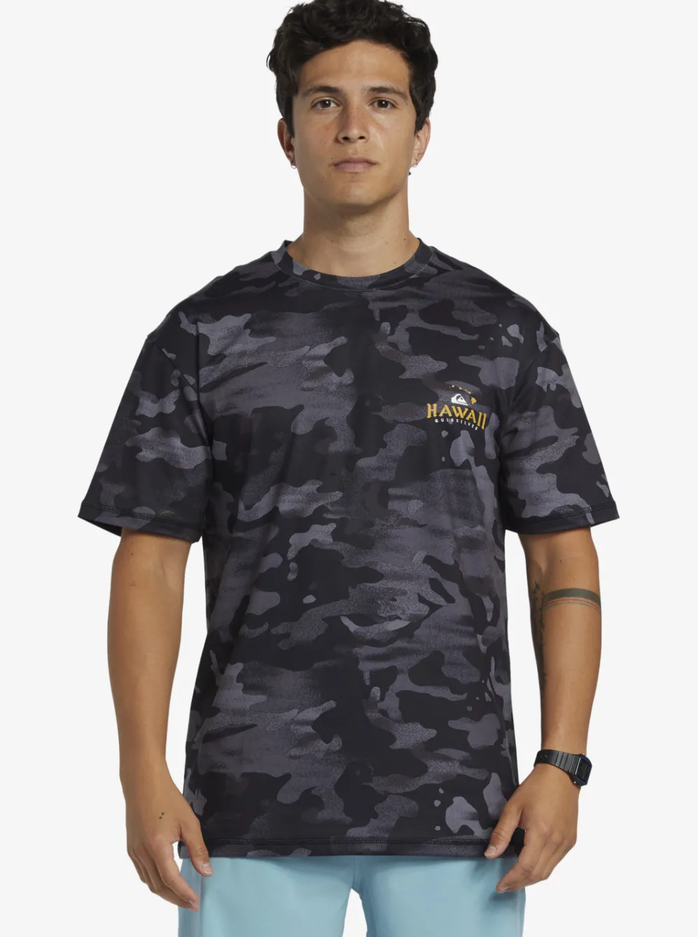 Quiksilver Rashguards|Hi Royalty Surf Short Sleeve Upf 50 Surf T-Shirt Hi Camo Black