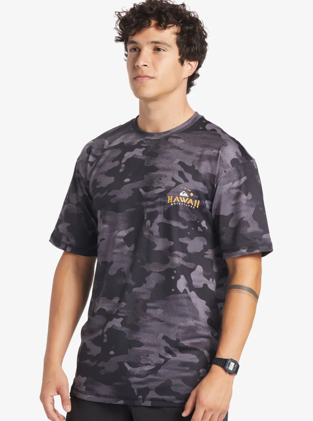 Quiksilver Rashguards|Hi Royalty Surf Short Sleeve Upf 50 Surf T-Shirt Hi Camo Black