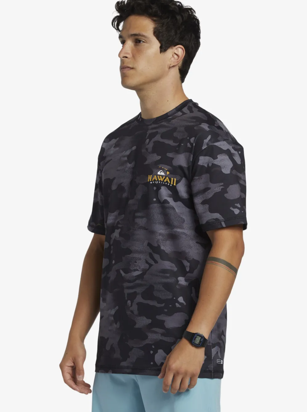 Quiksilver Rashguards|Hi Royalty Surf Short Sleeve Upf 50 Surf T-Shirt Hi Camo Black
