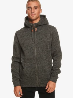 Quiksilver Sweatshirts & Hoodies|Keller Zip-Up Hoodie Dark Grey Heather