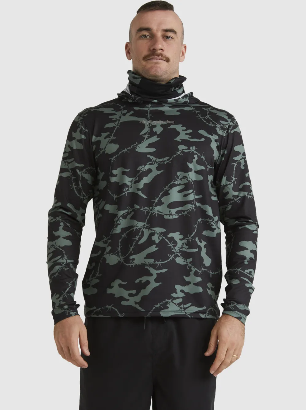 Quiksilver Rashguards|Mikey Hooded Long Sleeve Upf 50 Surf T-Shirt Black