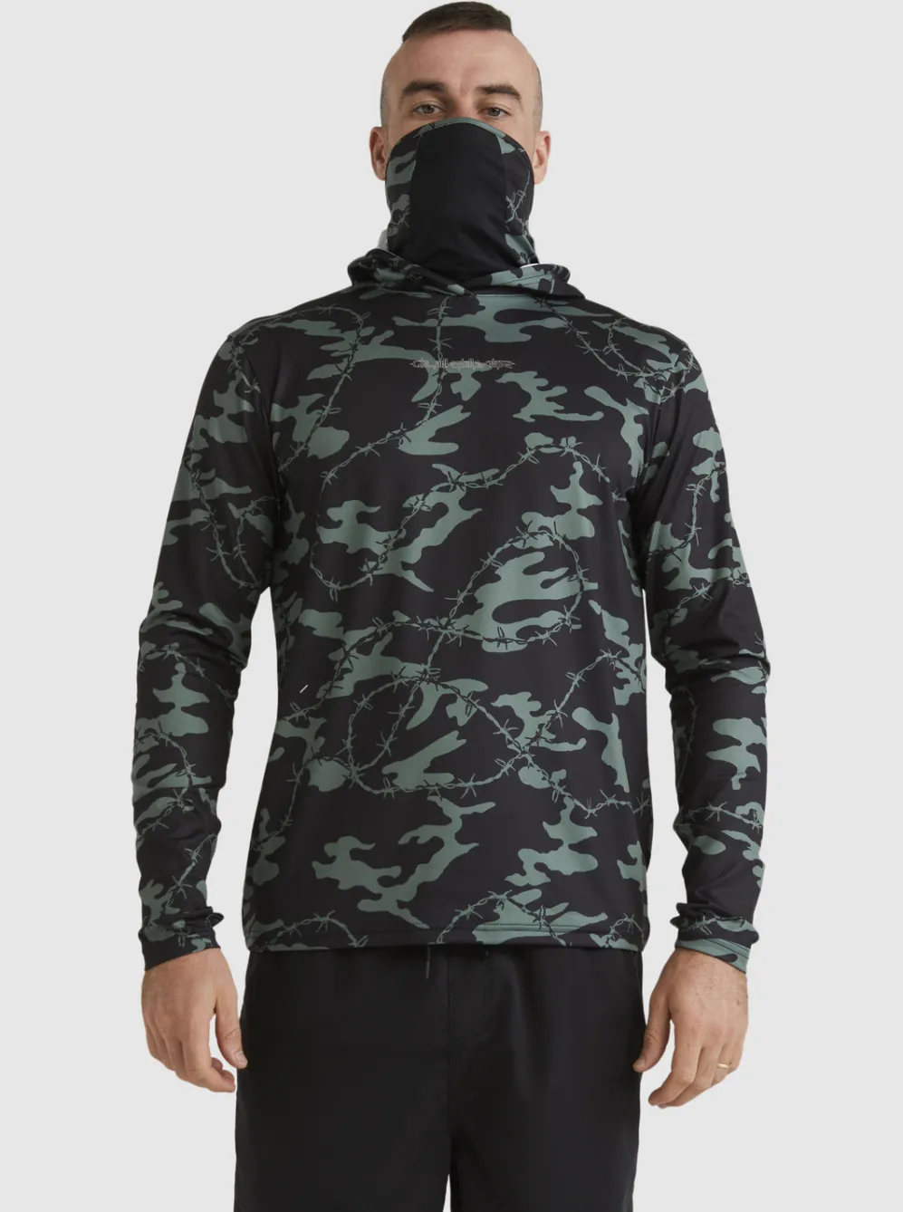 Quiksilver Rashguards|Mikey Hooded Long Sleeve Upf 50 Surf T-Shirt Black