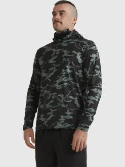 Quiksilver Rashguards|Mikey Hooded Long Sleeve Upf 50 Surf T-Shirt Black
