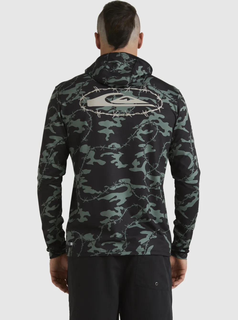 Quiksilver Rashguards|Mikey Hooded Long Sleeve Upf 50 Surf T-Shirt Black
