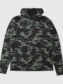 Quiksilver Rashguards|Mikey Hooded Long Sleeve Upf 50 Surf T-Shirt Black