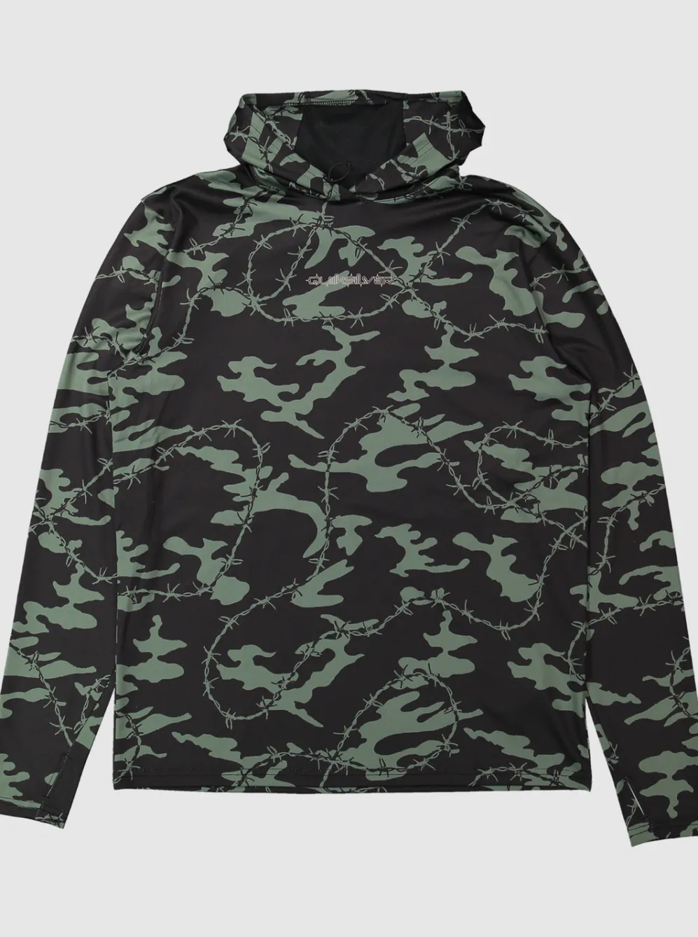 Quiksilver Rashguards|Mikey Hooded Long Sleeve Upf 50 Surf T-Shirt Black