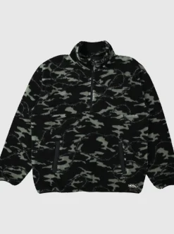 Quiksilver Sweatshirts & Hoodies|Mikey Zip Sherpa Half-Zip Fleece Black Mongrel