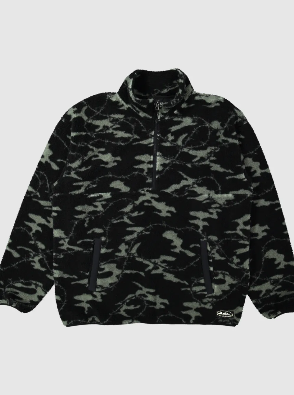 Quiksilver Sweatshirts & Hoodies|Mikey Zip Sherpa Half-Zip Fleece Black Mongrel