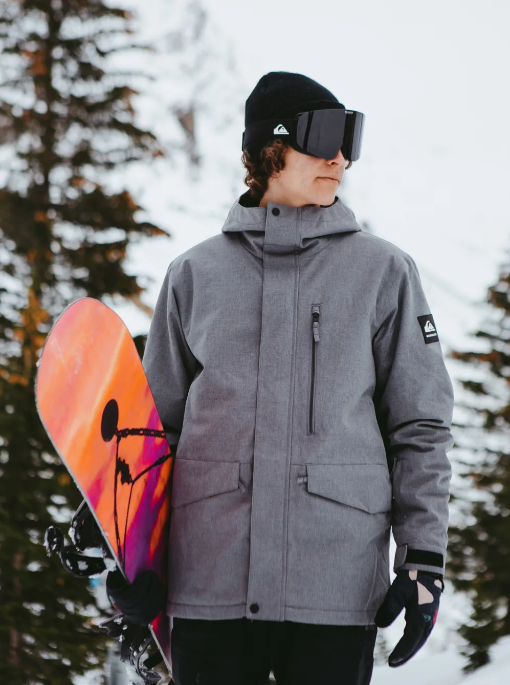 Quiksilver Layers|Mission Solid Insulated Snow Jacket Heather Grey