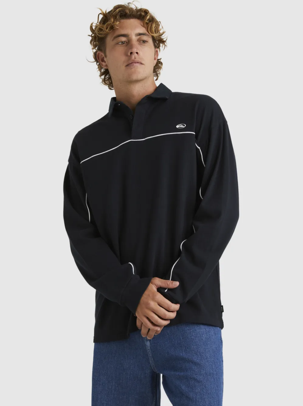 Quiksilver Shirts & Polos|Modular Rugby Polo Knit Black