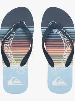Quiksilver Sandals|Molokai Word Flip-Flops Blue 4