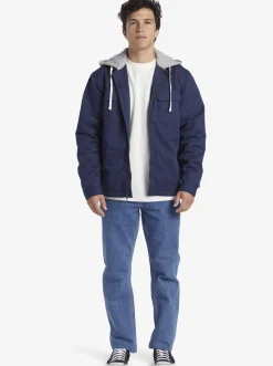Quiksilver Jackets|New Aitor Hooded Jacket Naval Academy