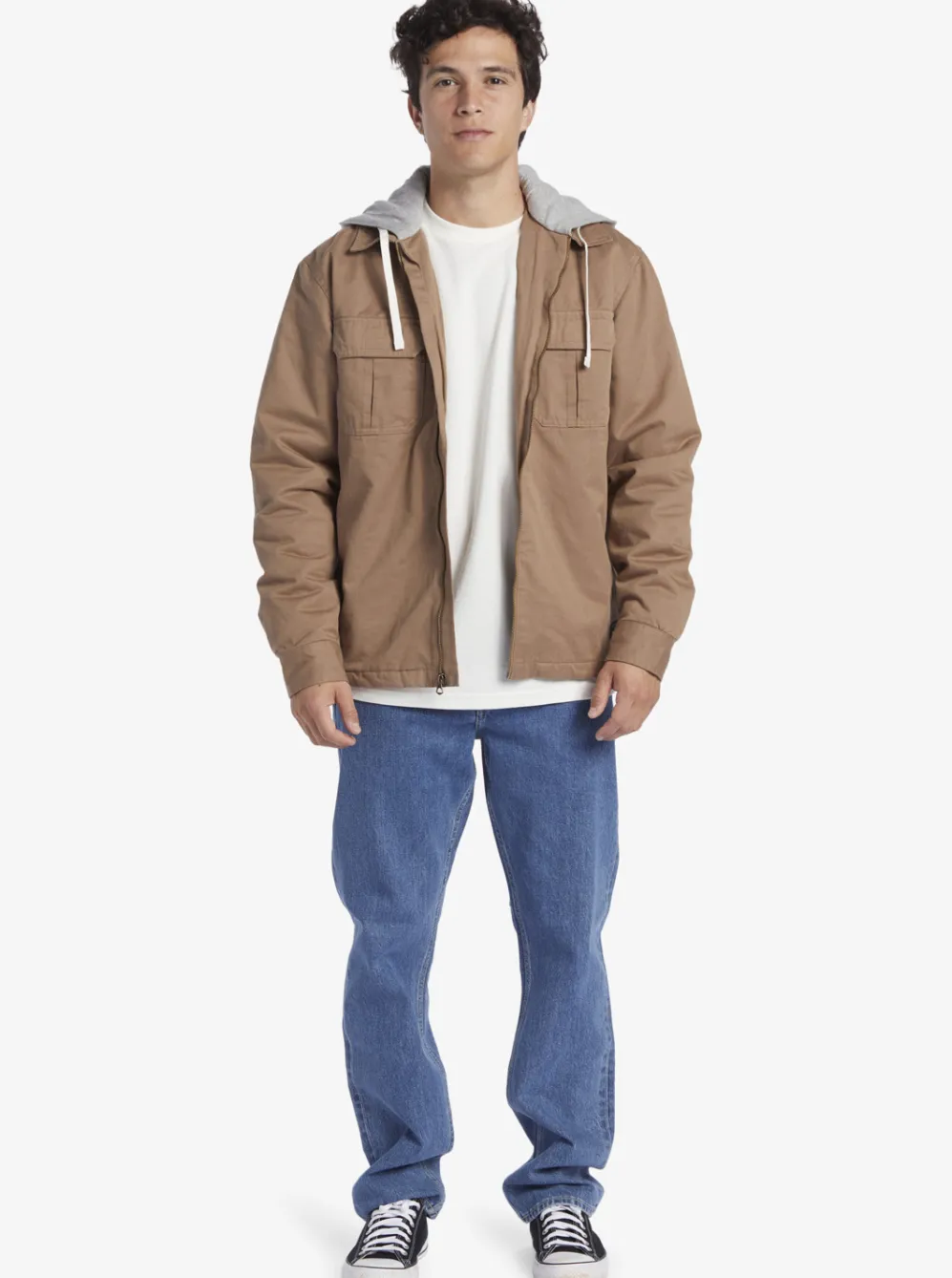 Quiksilver Jackets|New Aitor Hooded Jacket Fossil