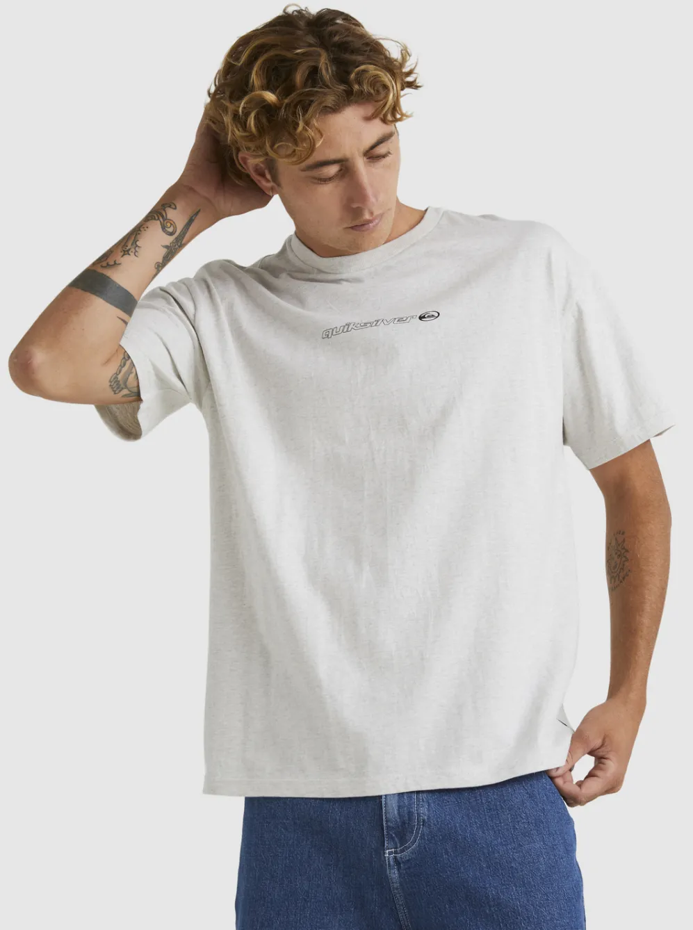 Quiksilver Tees|New Instinct Short Sleeve Stn T-Shirt Snow Heather