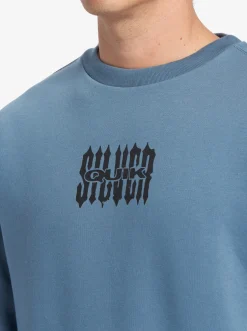 Quiksilver Shirts & Polos|No Control Crew Fleece Crew Neck Sweatshirt Aegean Blue