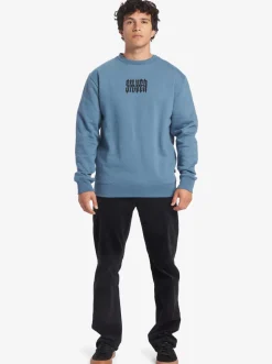 Quiksilver Shirts & Polos|No Control Crew Fleece Crew Neck Sweatshirt Aegean Blue