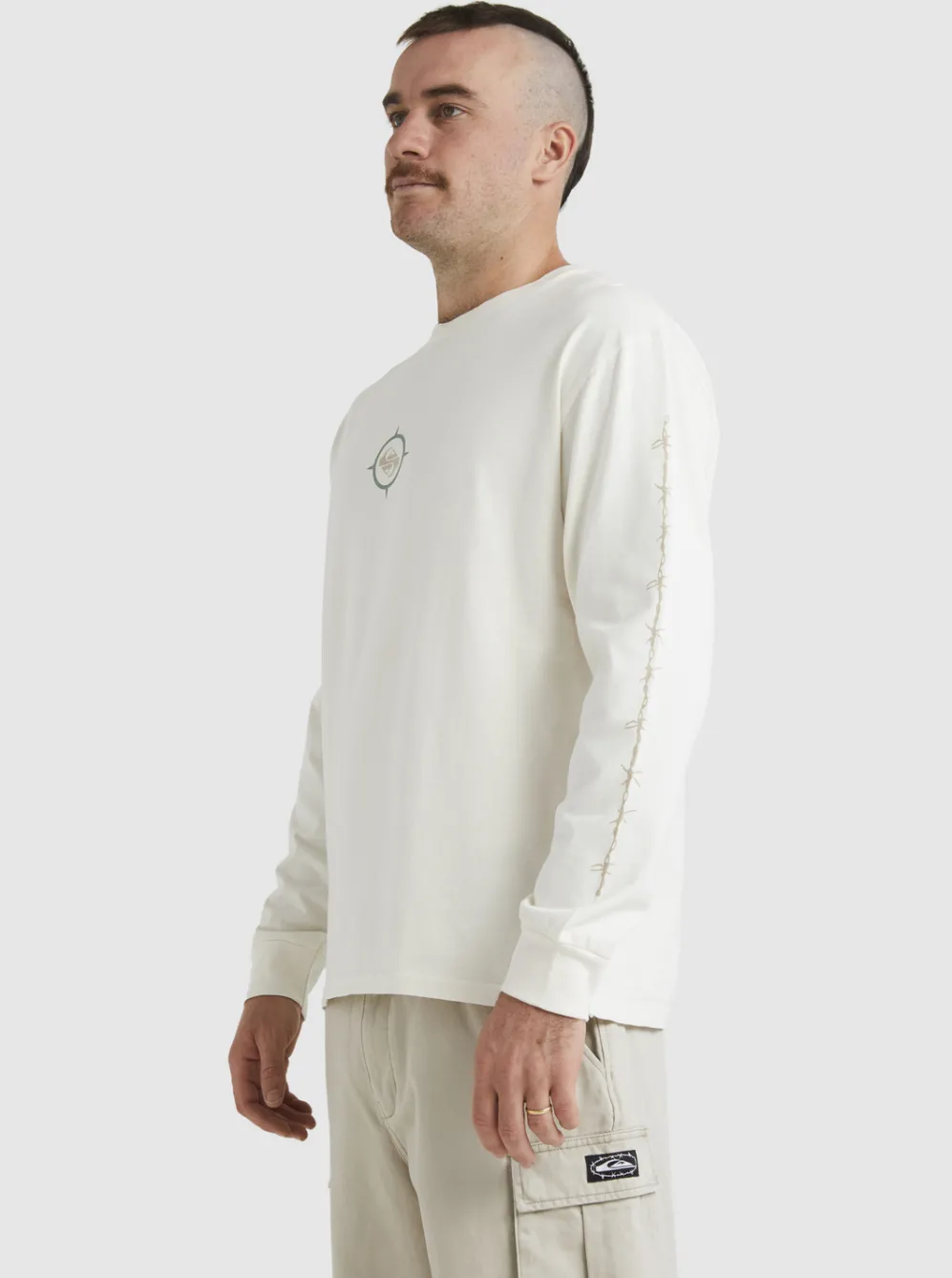 Quiksilver Tees|Off Grid Long Sleeve T-Shirt Snow White