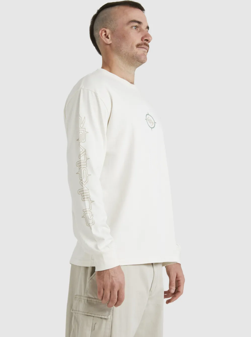 Quiksilver Tees|Off Grid Long Sleeve T-Shirt Snow White