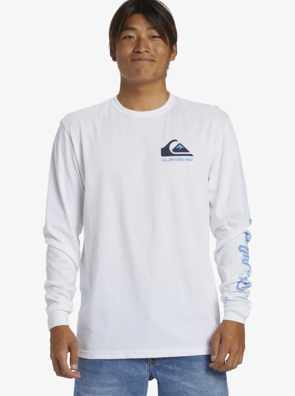 Quiksilver Tees|Omni Logo Long Sleeve T-Shirt White