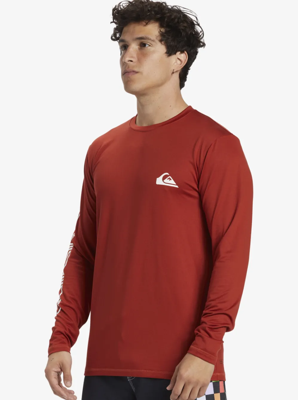 Quiksilver Rashguards|Omni Session Long Sleeve Upf 50 Surf T-Shirt Red Ochre