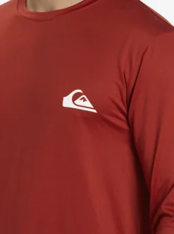 Quiksilver Rashguards|Omni Session Long Sleeve Upf 50 Surf T-Shirt Red Ochre