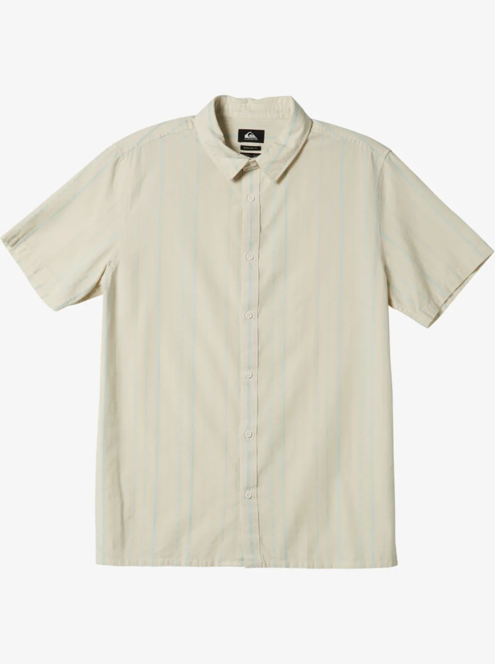 Quiksilver Shirts & Polos|Pacific Stripe Short Sleeve Woven Shirt Birch Pacific Stripe