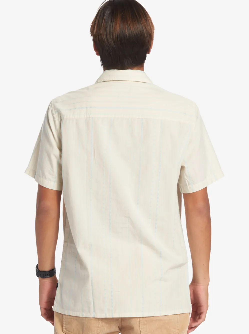 Quiksilver Shirts & Polos|Pacific Stripe Short Sleeve Woven Shirt Birch Pacific Stripe
