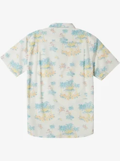 Quiksilver Shirts & Polos|Palm Spritz Short Sleeve Woven Shirt Snow White Palm Spritz